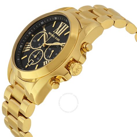 michael kors womens gold watch with black face|michael kors chronograph gold.